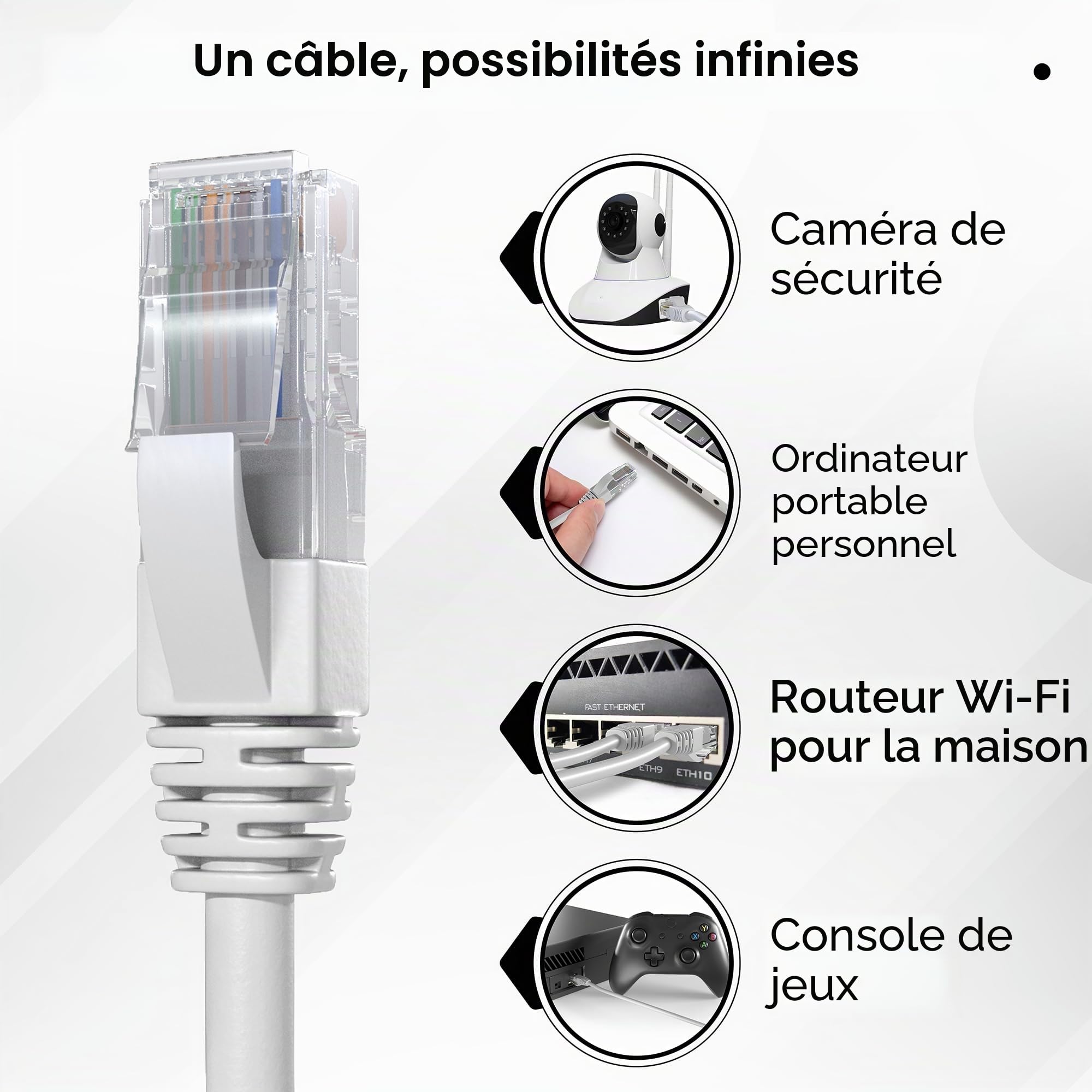 Mr. Tronic cat6 Vrac Câble Ethernet 305m, Bulk Reseau LAN Cable Ethernet Cat 6 Haut Debit Pour Internet Rapide 1 Gbps 250 MHz, Cable Ethernet AWG24, Cat6 Câble en Vrac UTP CCA (305 Mètres, Gris)