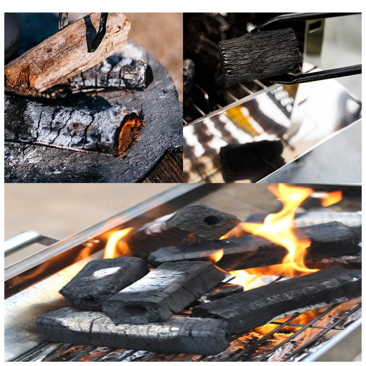Kaminzange, 40cm Schwerlast Kaminholzzange Feuerholzzange kaminzubehör Kaminbesteck Anti-Verbrühung Lange Brennholzzange Kaminzange Feuerholzzange für Lagerfeuer und Kaminöfen mit Paar Handschuhe