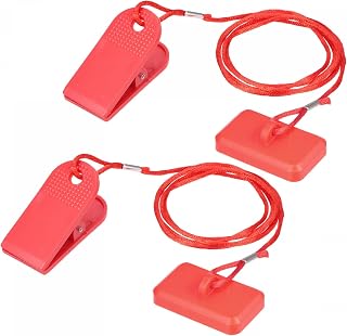 uxcell Fitness Magnet Key, 46x28mm Shell, 15mm Dia. Magnet, Universal Safety Lock for Most Treadmill, Red 2Pcs Price In India