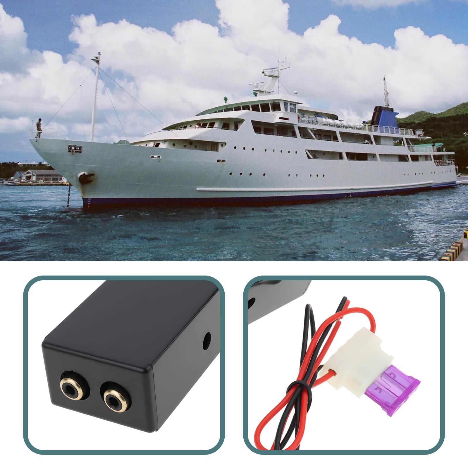 ECSiNG Préamplificateur RCA Amplificateur de Signal Entrée/Sortie Plage Réglable de 0,1 à 18 DB pour Voiture Et Bateau