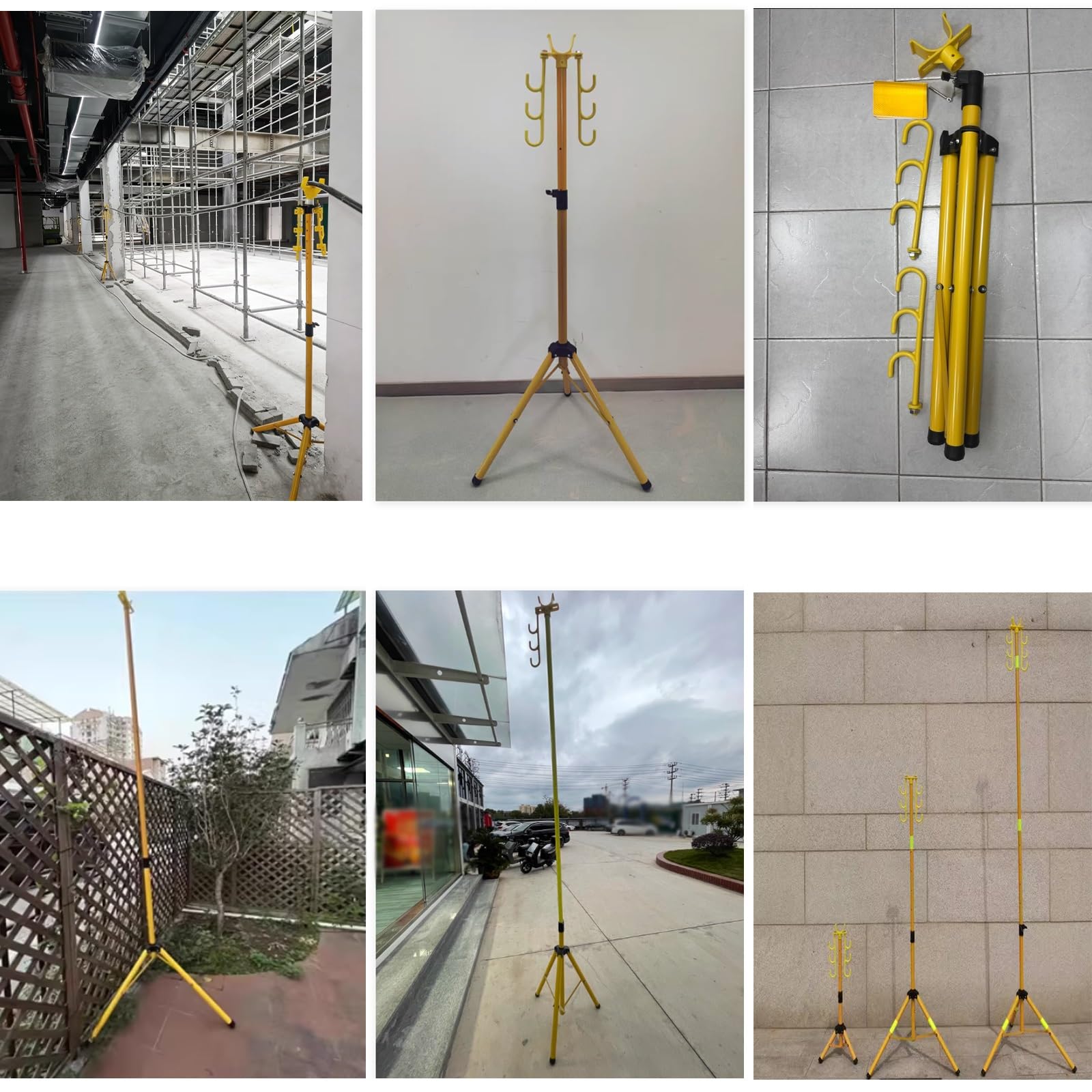 Soporte telescópico aislado para cables, soporte ligero para cables en el lugar de trabajo con ganchos y calcomanías reflectantes, organizador de cables de fibra de vidrio