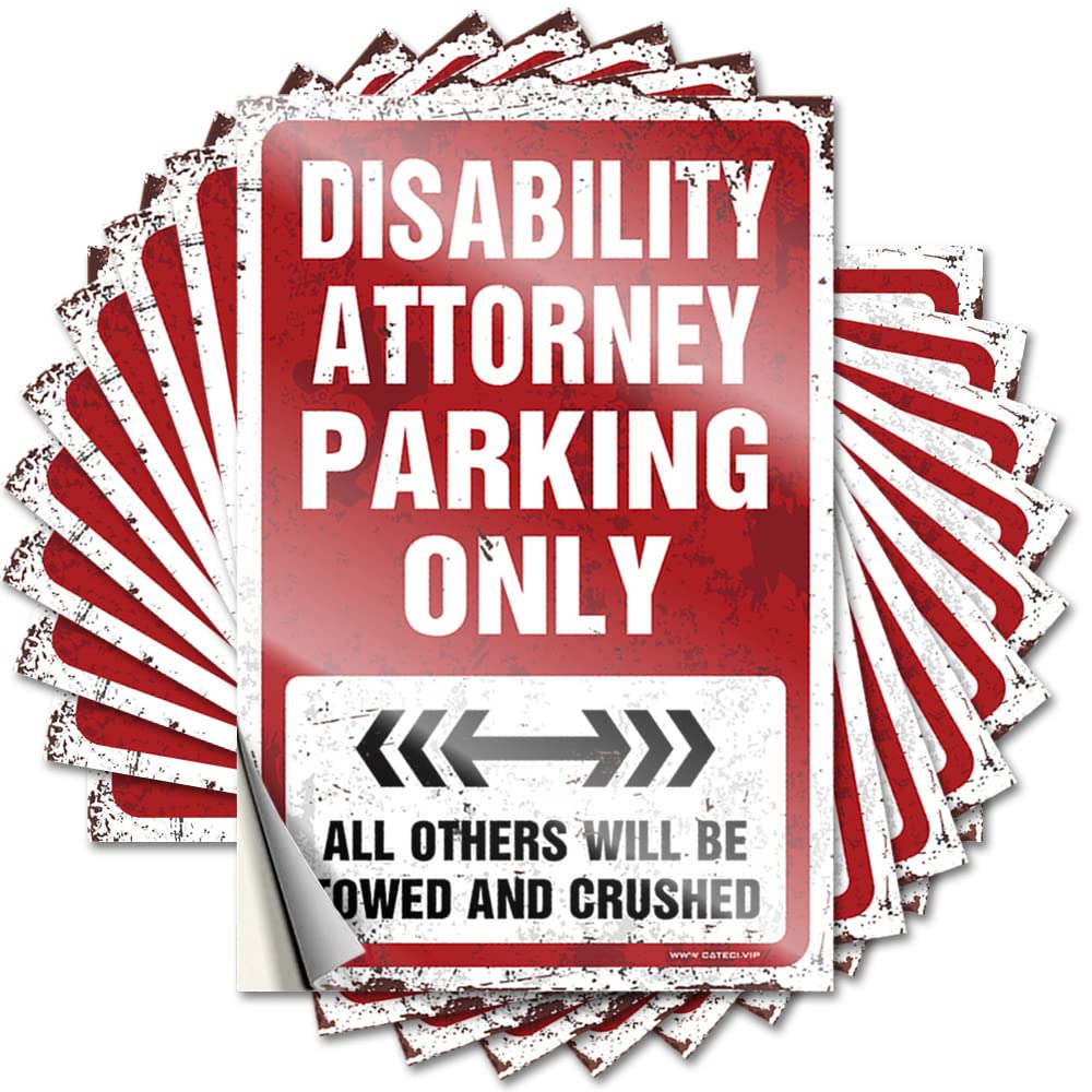 Decals Custom Fuzzy Disability Attorney Parking Only for Cruise - Room Door Decor Easy Peel Removable(6X9CM)