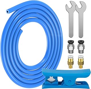 Bowden Tube for Ender 3, 1M Blue PTFE 3D Printer Teflon Tubing 1.75mm Filament Creality Bowden Tube for Ender 3 Pro Ender 5 Plus Cr-10 v2 3D Printer, Supplied with Tube Cutter, 2 X Pc4-M6 & Pc4-M10