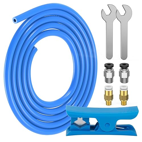 Bowden - Tubo de PTFE 1M azul para impresora 3D de teflón de 0.069 pulgadas para Creality Ender 3  V2  3 ProEnder 5  CR-10  10S, con 2 accesorios