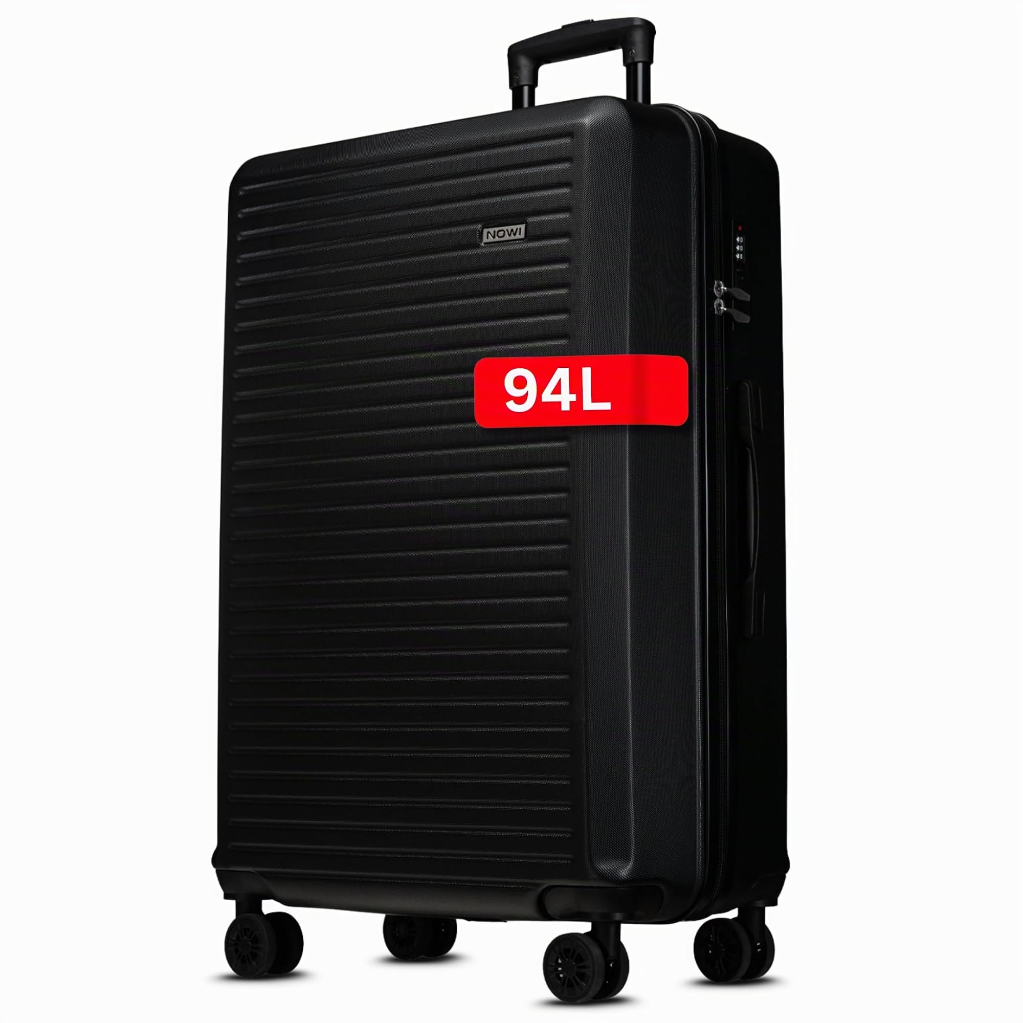NOWI Koffer XL 94L – großer Hartschalen-Reisekoffer mit Rollen – robuster Trolley, Zahlenschloss, Ultraleicht, Suitcase Luggage rollkoffer groß 23kg