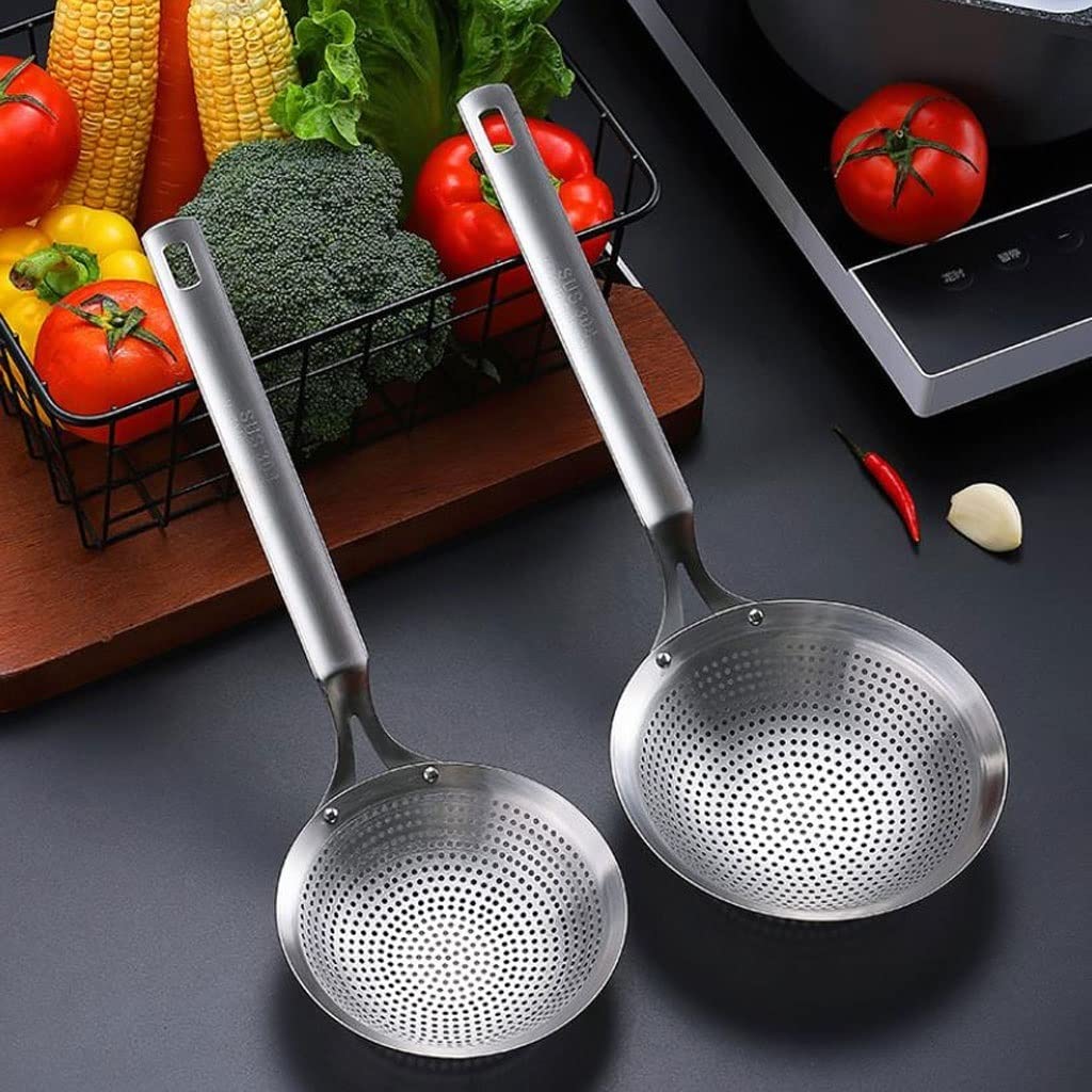 Schaumlöffel Küchenskimmer, extra großer Schaumlöffel, Sieb aus Edelstahl 304 mit Griff for Abtropfen und Braten, Sieb, Schöpfkelle, Küchenutensilien (17,52 Zoll) Skimmer zum Kochen ( Size : XL )