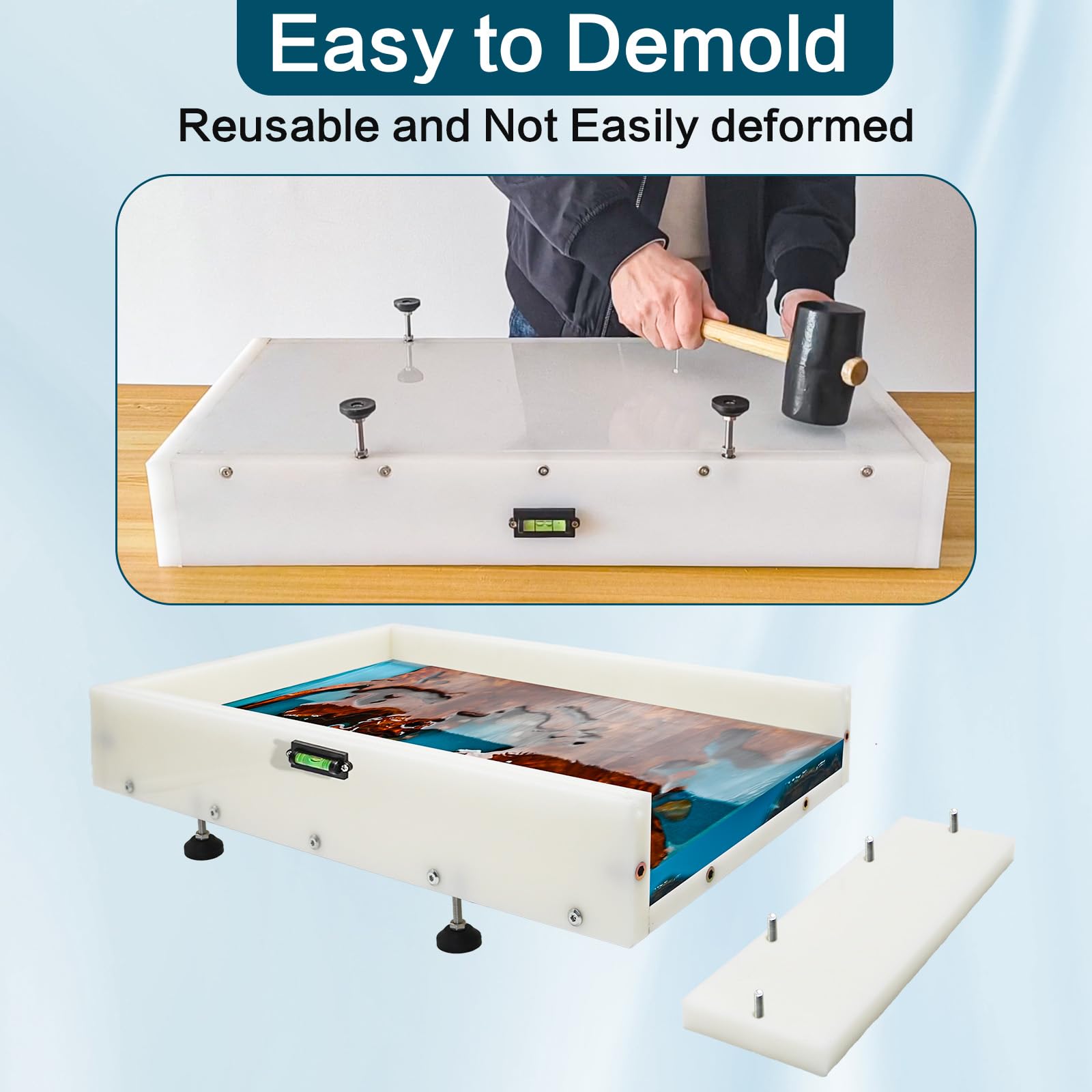 Table Protective Mold Epoxy Resin Molds Large Epoxy Table Mold 24x12x3 Inches - Reusable ...
