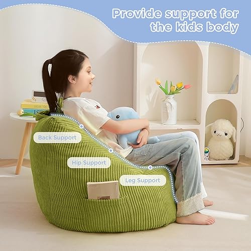 Miniatura 7 de MAXYOYO Silla Puf para Niños, Sofá Puf con Asa, Silla Cómoda para Niños Pequeños para Niños y Niñas, Silla de Sofá Decorativa con Bolsillo para