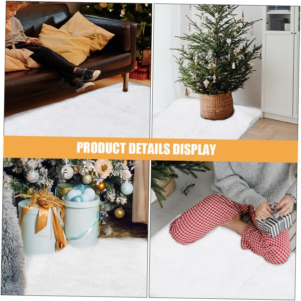 Baluue 2pcs Faux Snow Blanket for Christmas Village Scene Thick White Artificial Snow Carpet for Indoor Holiday Decoration Winter Blanket for Home and Craft Displays