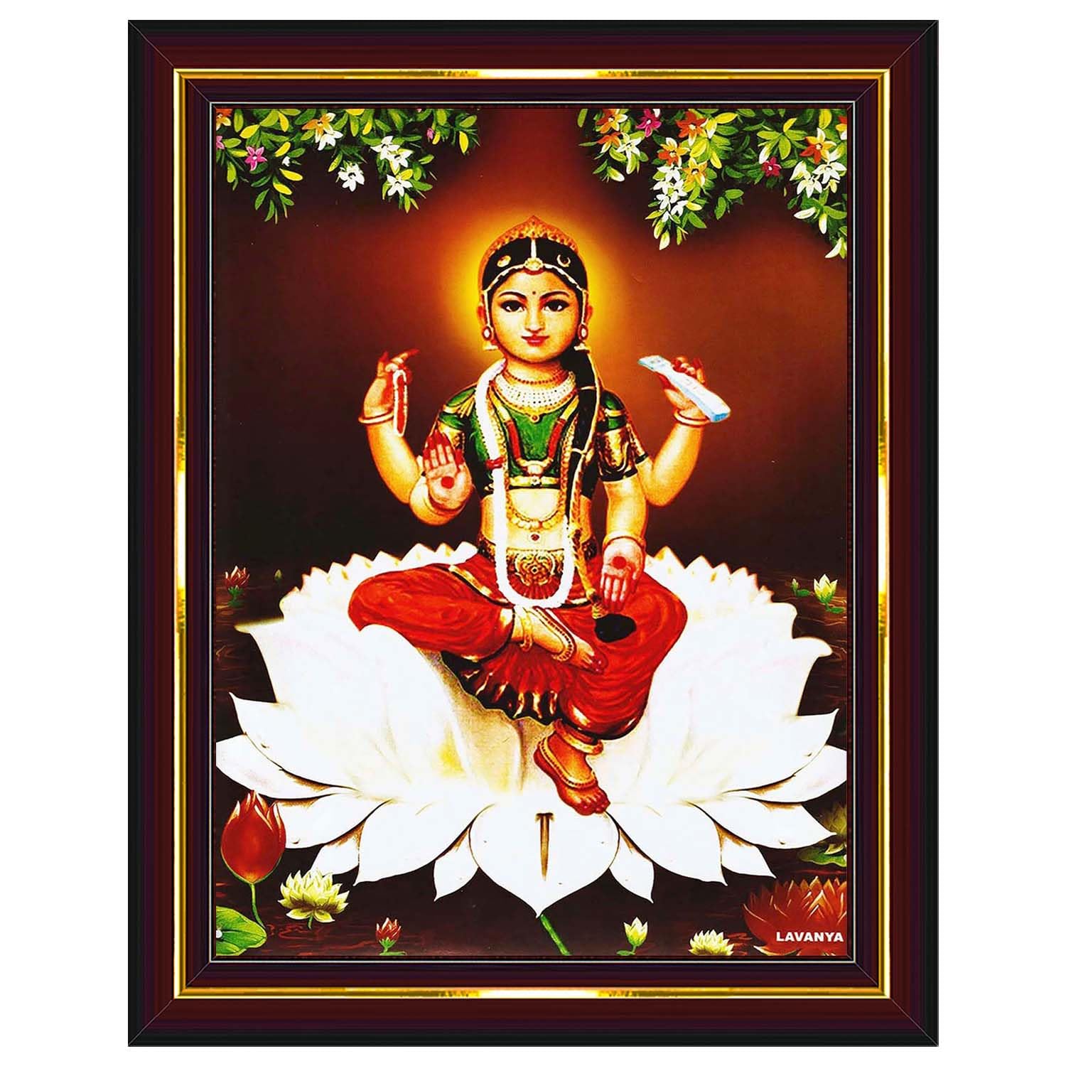 Pavan Photo Laminations Bala Tripura Sundari Bal Balatripurasundari Wall Painting Framed Home Decor (Wood,Matte,Brown,Small Size,6 x 8 Inch) B230S-image-32