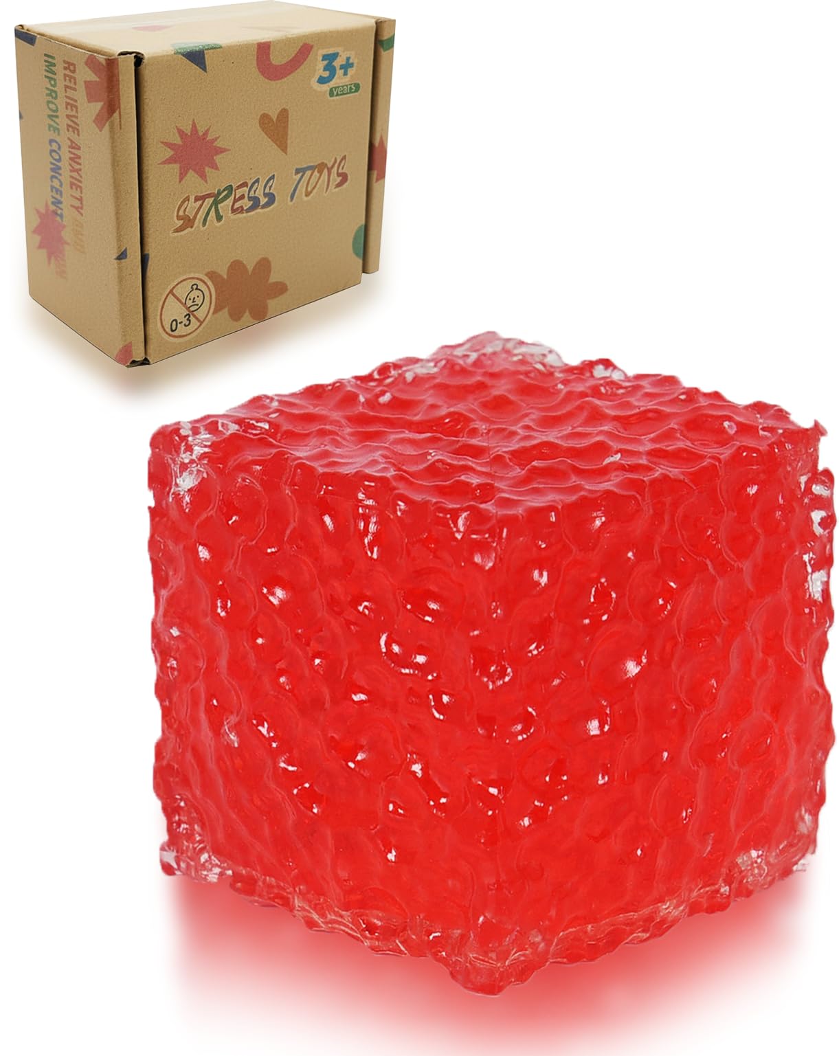 Jiezipeasy Honeycomb Cube Squishy Toy, Soft TPR Gel Stress Relief Squeeze Toy, Slow-Rising Sensory Fidget for Kids & Adults
