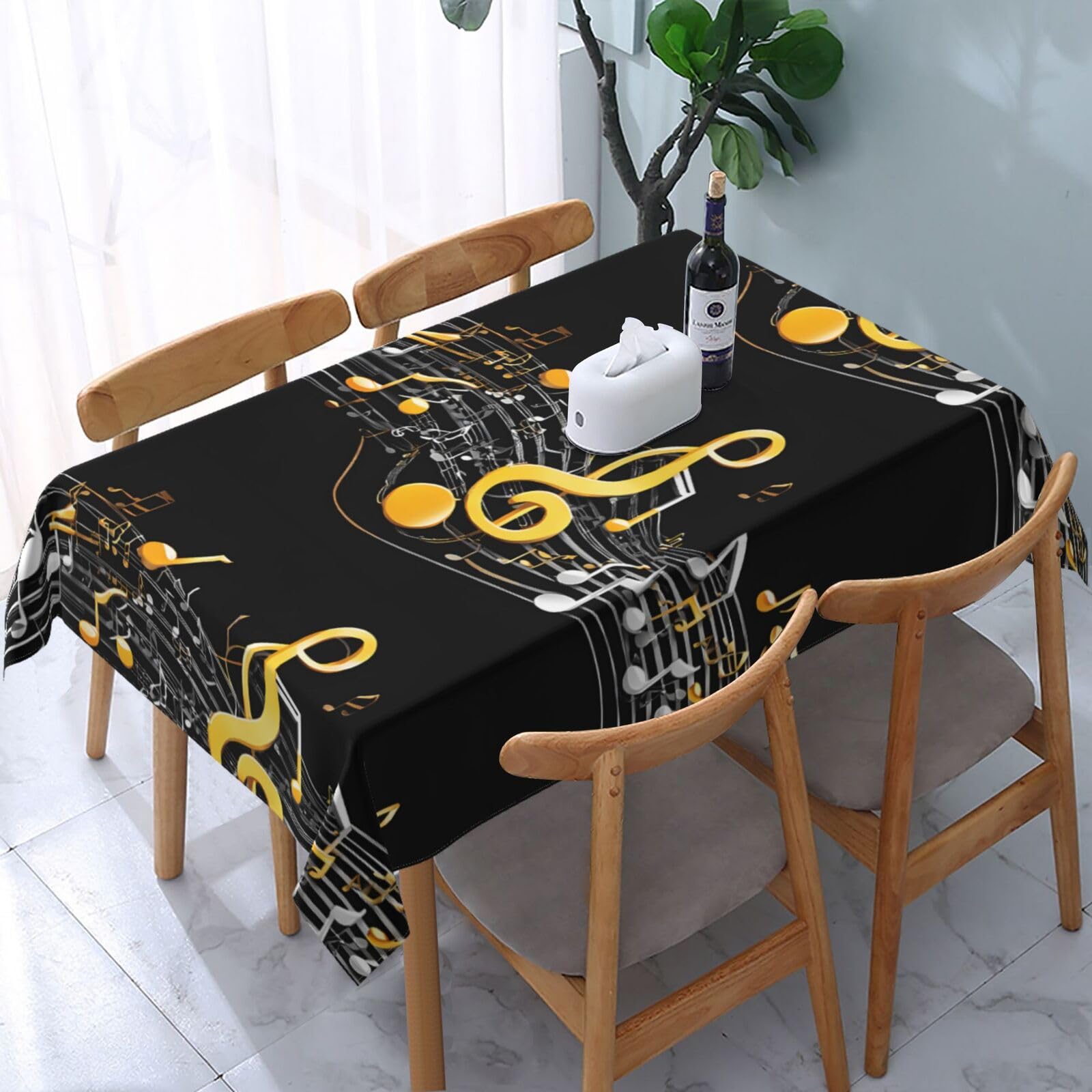 Nappe rectangulaire musique colorée pour table de cuisine festive