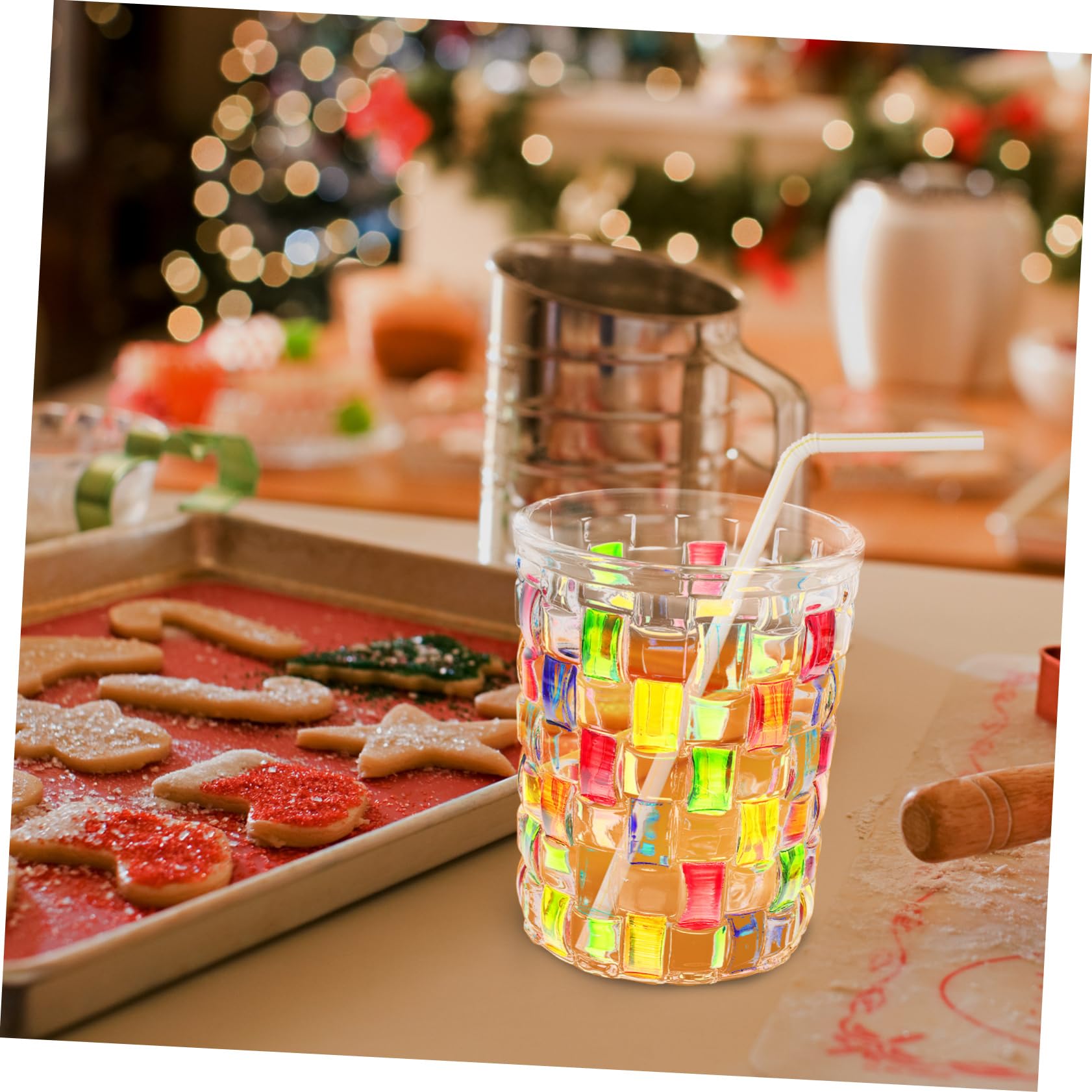 Cabilock Shatterproof Water Glasses Set Painted Drinking Cups Small Wine Glasses Juice Glasses 4 Pack