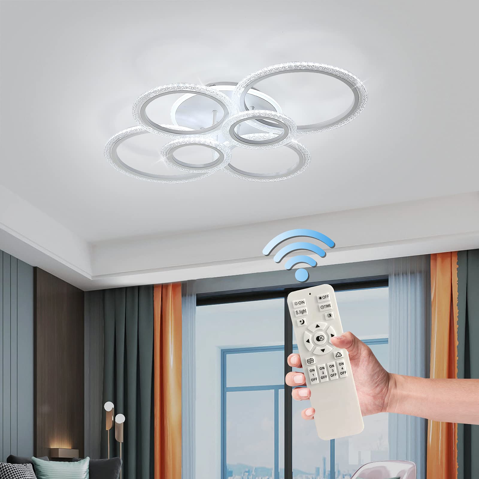 Buy Garwarm Dimmable LED Ceiling Light with Remote, Modern Ceiling Lamp