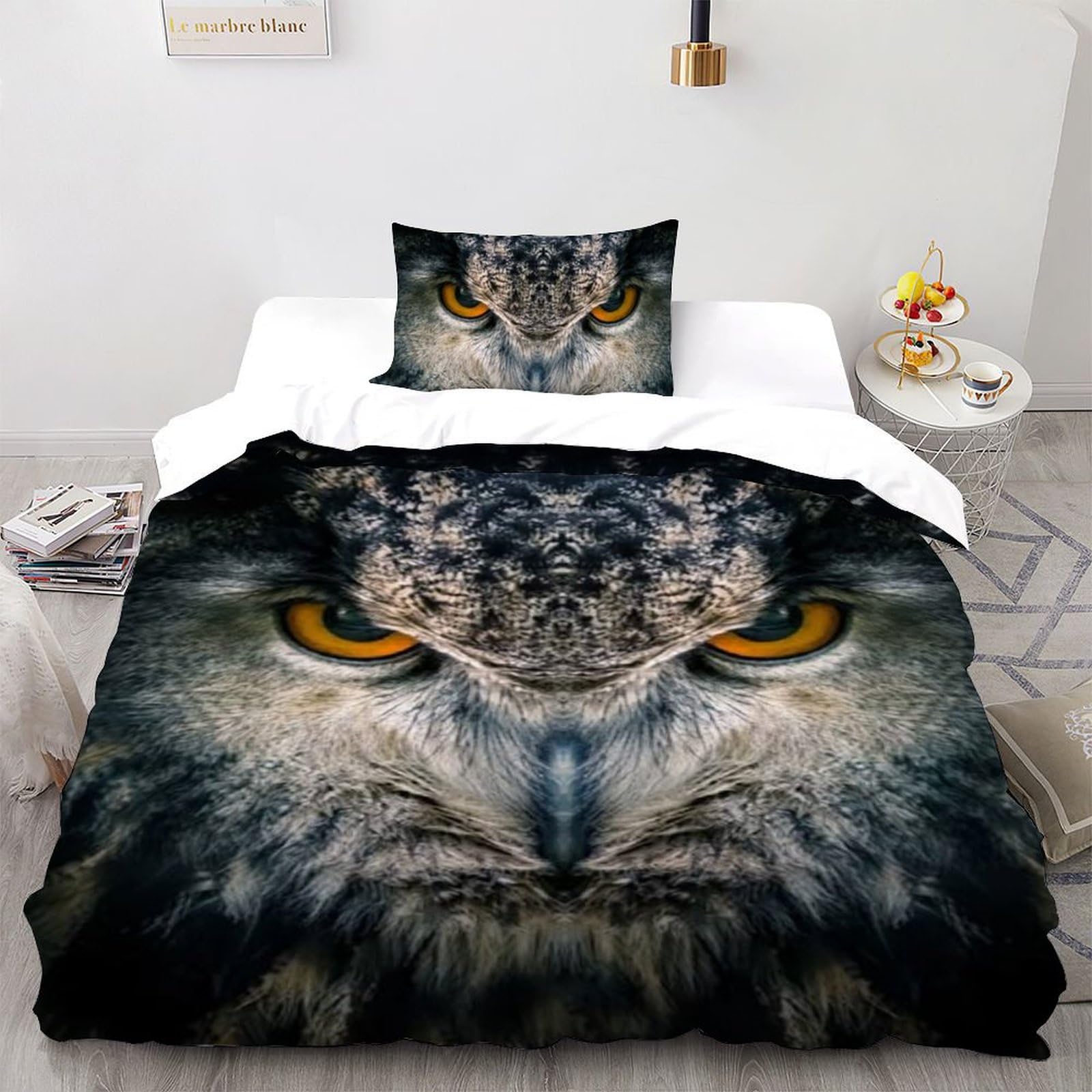 Housse de couette single animaux 3D hypoallergénique en microfibre pour garçon