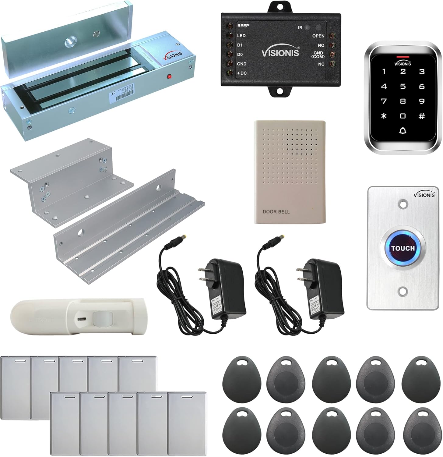 Visionis FPC-5288 door access control with 1200lbs maglock, keypad/reader standalone