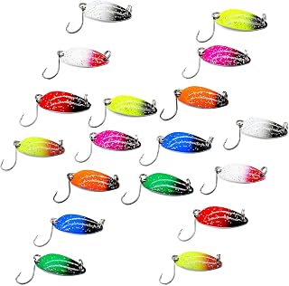 Trout Spoon Set 1.3in-1/9oz Colorful Lures With Single Hook Hard Baits Fishing Spoons for Salmon Perch Pike Fishing