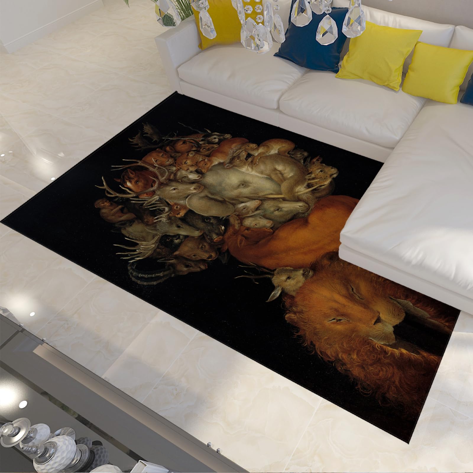 Tapis d'art Arcimboldo contemporain 180x300cm salon salle à manger