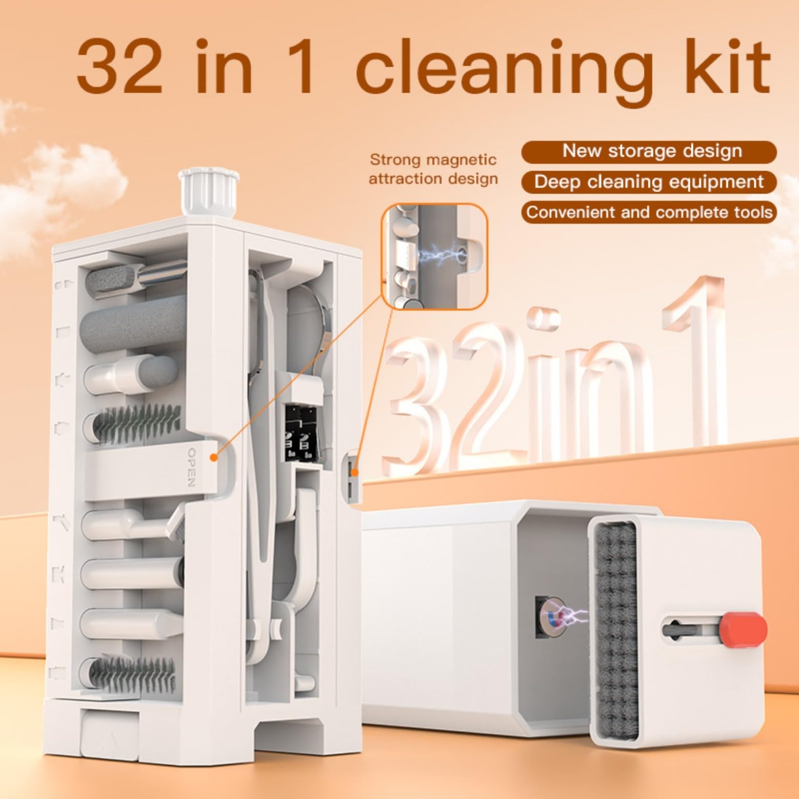 NAERSI 32 in 1 Cleaning Kit for iPhone Keyboard, Cleaner Kit for AirPods with Switch Game Card Storage Slot - Image 3
