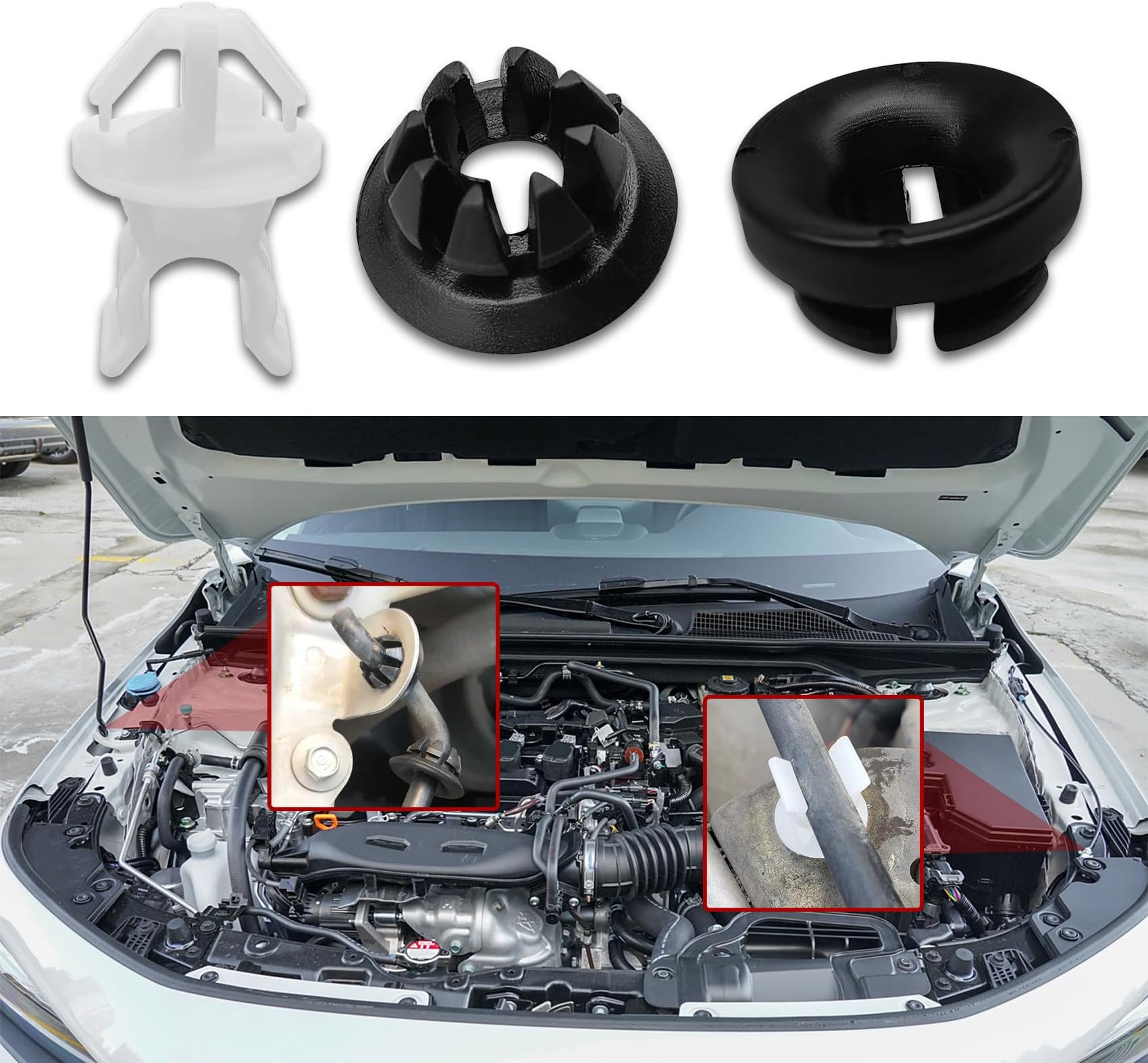 Amazon.com: RACOONA 20PCS Hood Support Rod Holder, Car Hood Support ...