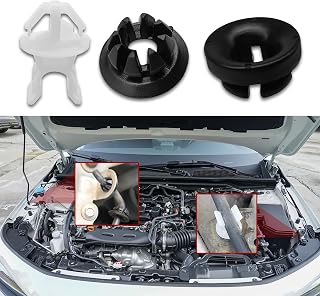 3PCS Hood Prop Rod Holder, Car Hood Holder, Black White Hood Rod Grommet Clips, 91503-SS0-003 91604-SD2-013 Car Engine Hood Stay Clips Compatible with Honda Accord Odyssey