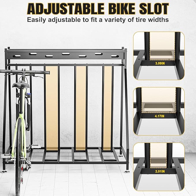 Soporte para 4 bicicletas de pared, acero, montaje en piso miniatura 5