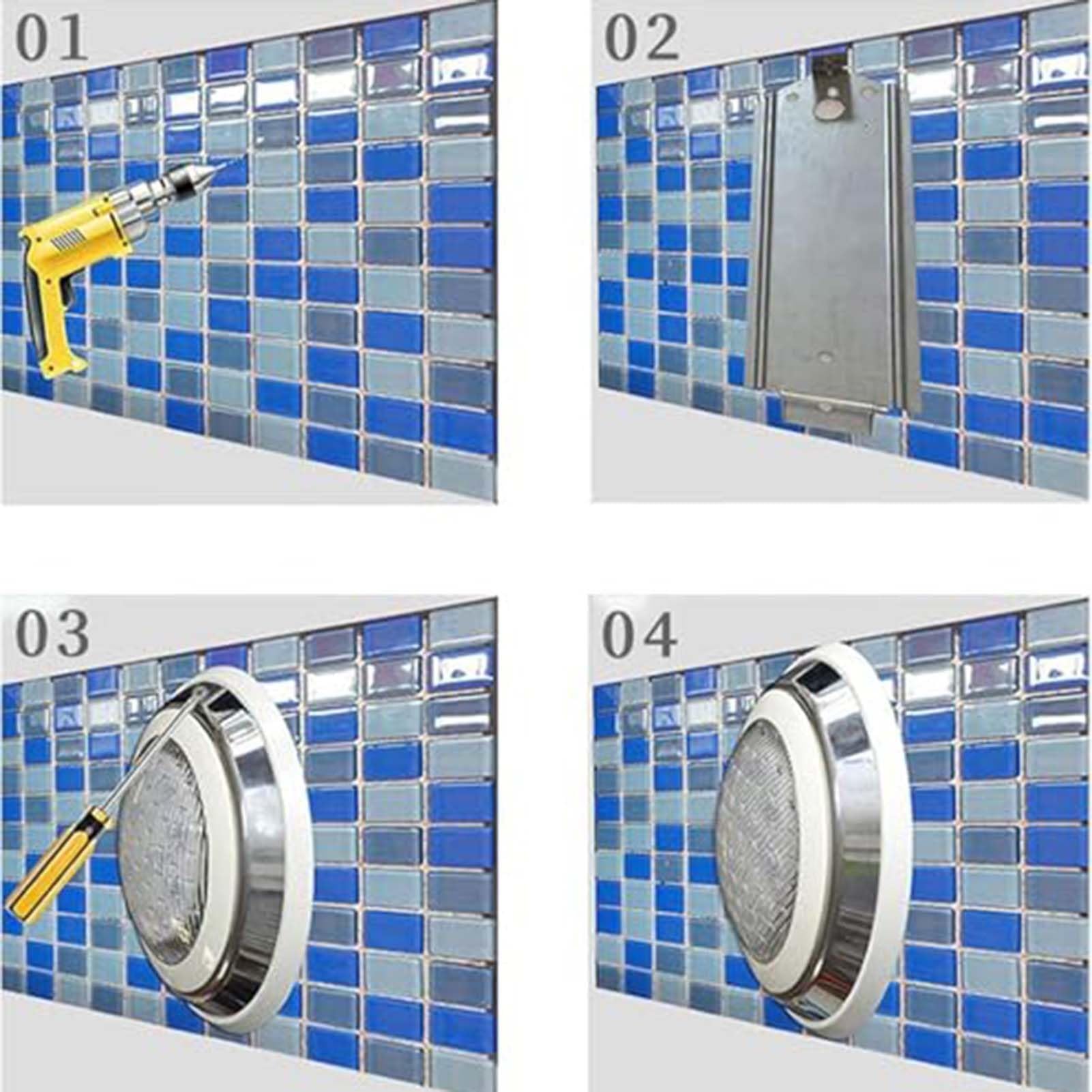 Tauchbare LED Teichleuchten IP68 Wasserdicht 12V Unterwasserleuchten mit Kabel 304 Edelstahl für Springbrunnen und Schwimmbäder