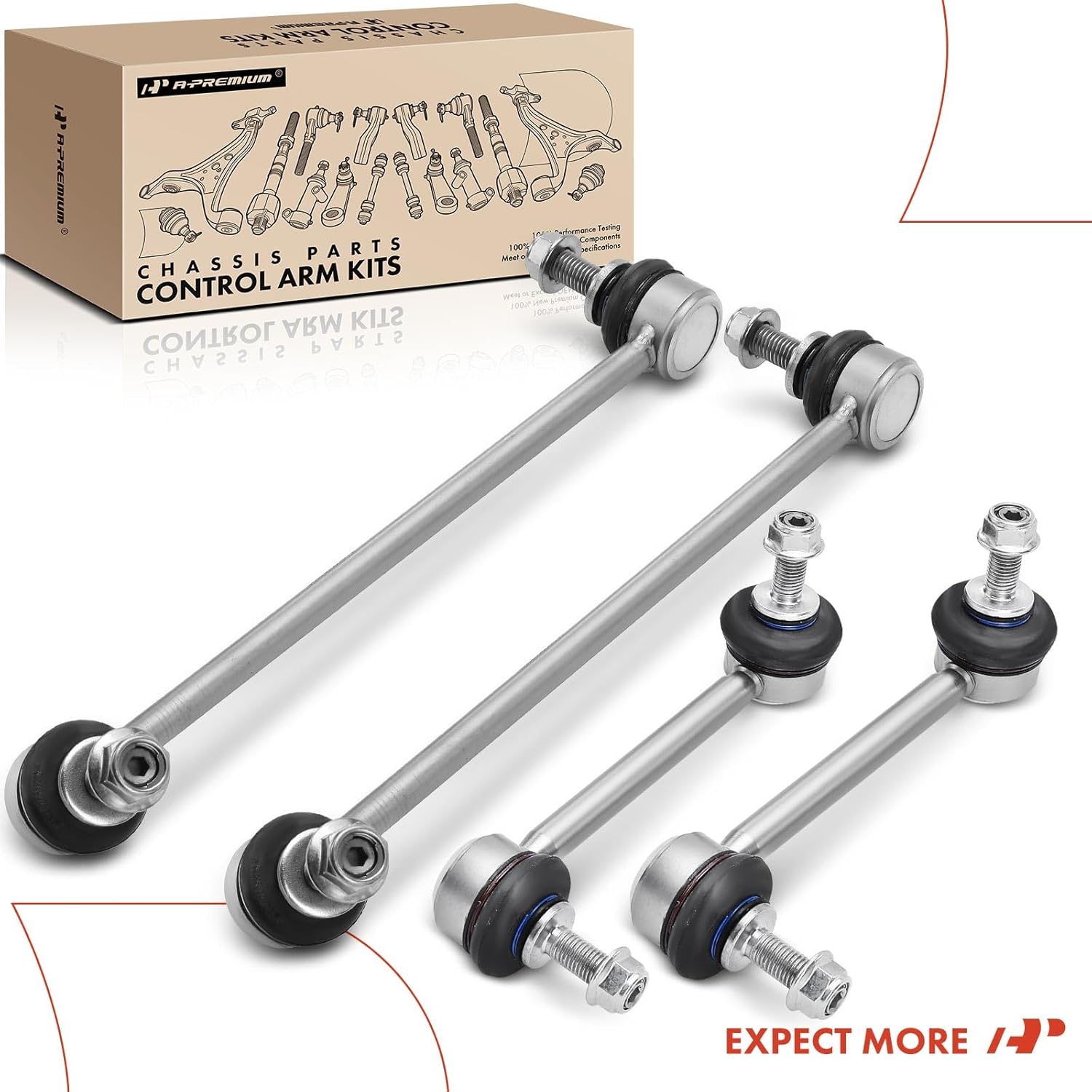 A-Premium Set of 4, Front & Rear Sway Bar Links Kit Stabilizer Bar Links Compatible with Tesla Model 3 2017-2021, Model Y 2020-2021