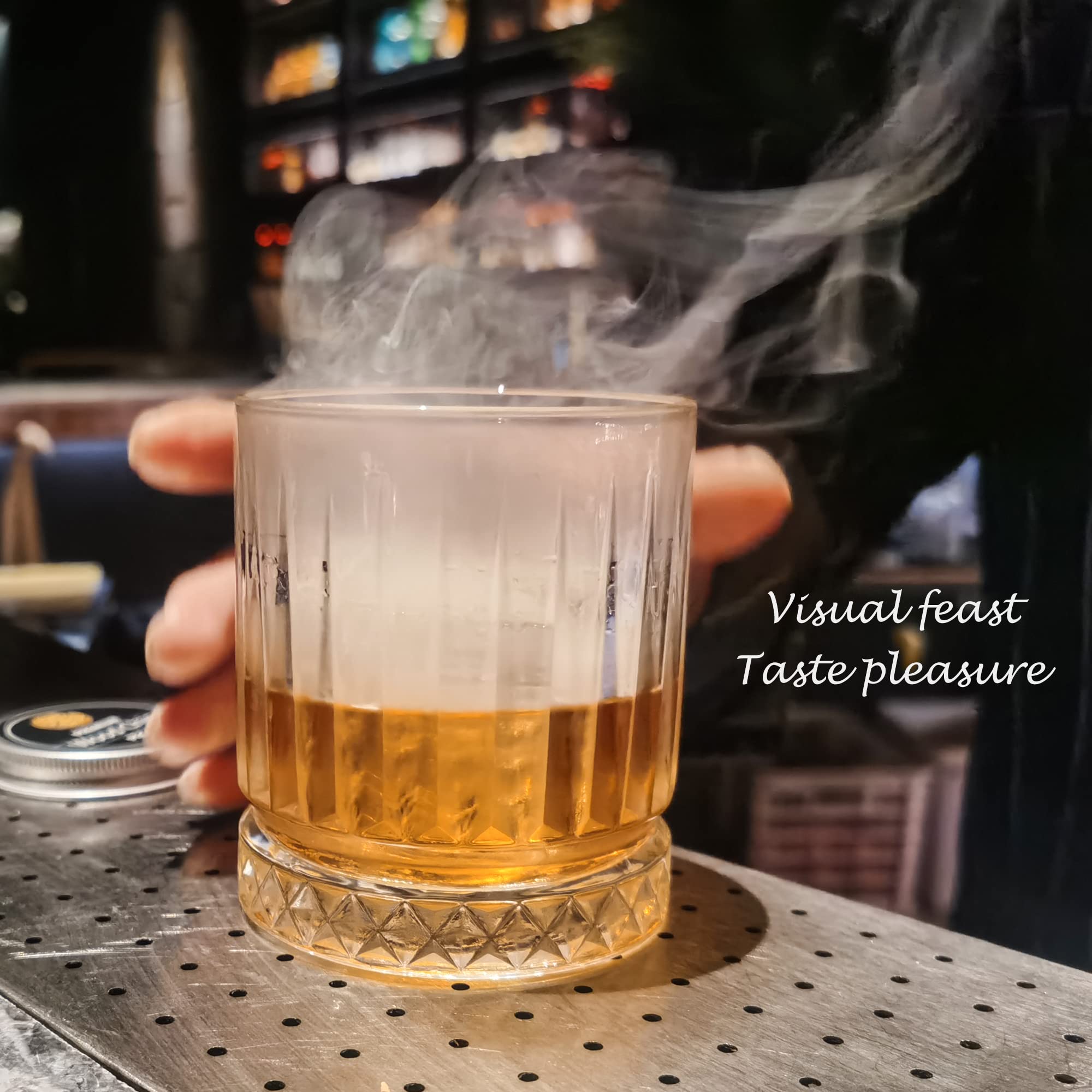 Whiskey Smoker Kit With Torch & 4 Wood Chips - Bourbon Cocktail Smoking Set