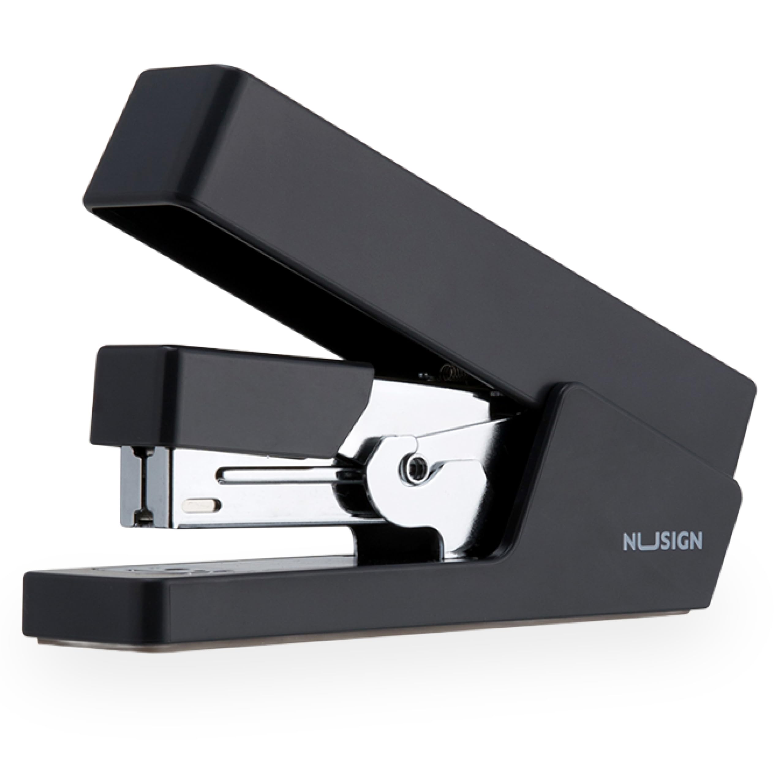Nusign Effortless Stapler Black - 65% Labour Saving Desktop Stapler with Metal Pull Bar, Anti-Slip Base, Durable Office Paper Stapler for School, Kids & Mini Office Supplies — image 1
