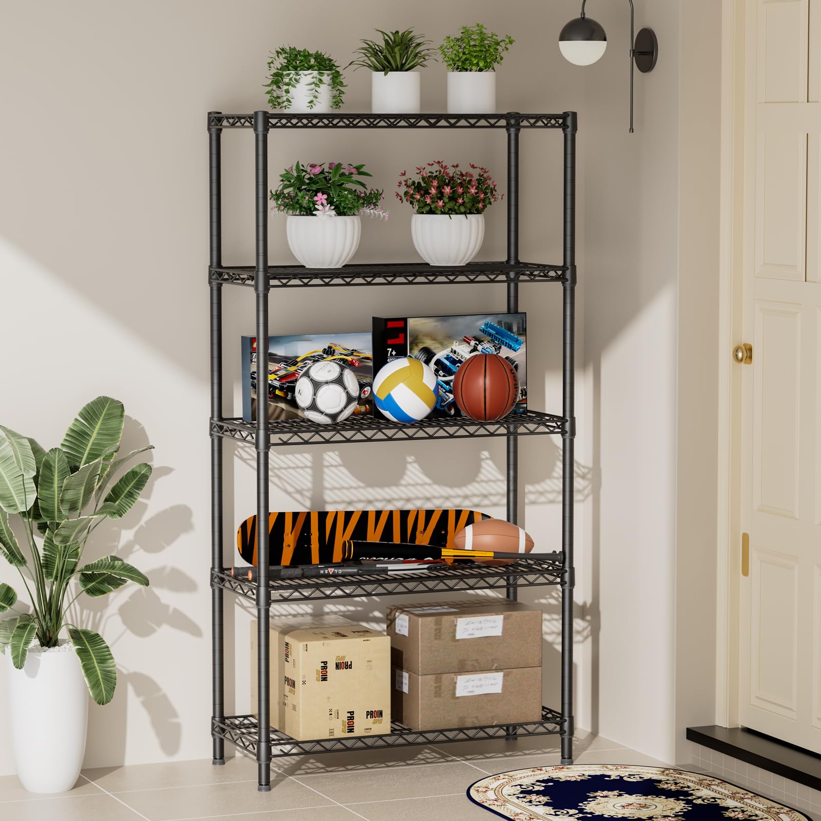 SINGAYE Drahtregal: Verstellbare Metalleinheit für Waschküche, Badezimmer, Küche, Zuhause, Garage, Lagerung, Speisekammer, Regal