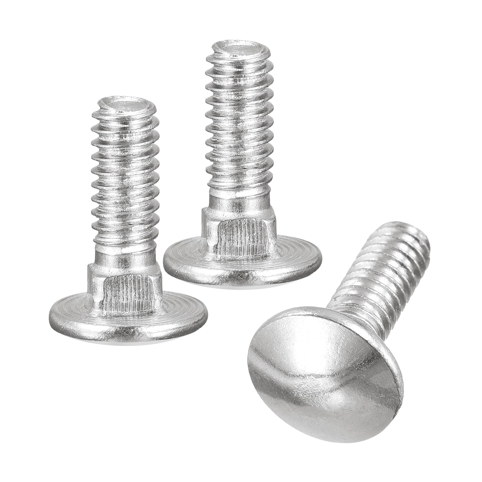 sourcing map 1/2-13x1" Carriage Bolt, 6pcs Round Head Square Neck Screws, 304 Stainless Steel, Fully Threaded, Silver