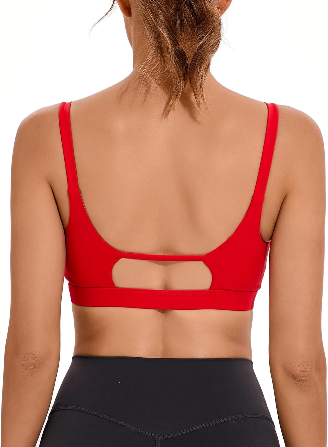 RUNNING GIRL Sports Bras for Women,Square Neck Sports Bra Medium Support Yoga Bra Workout Crop Top with Removable Cups