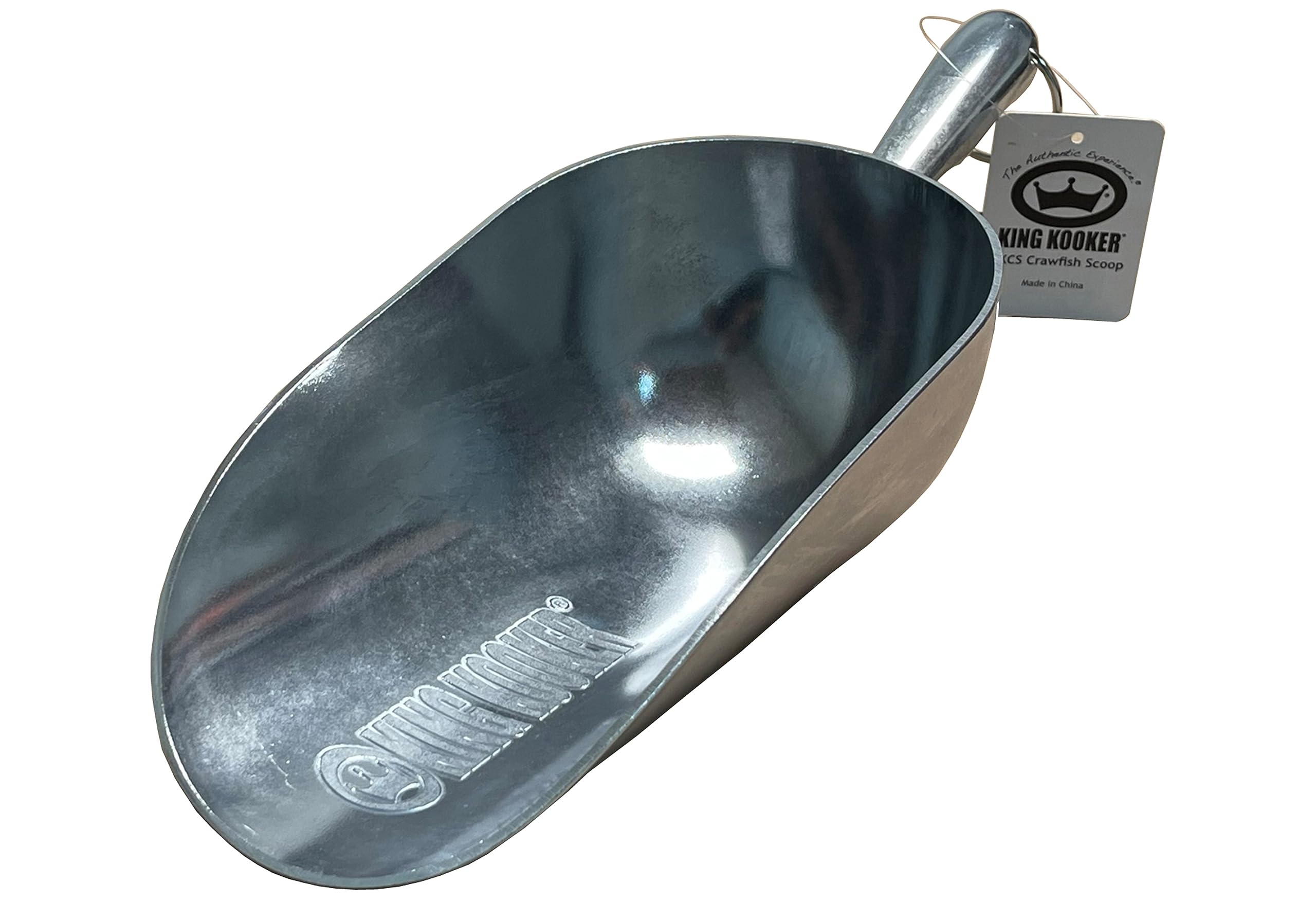 King Kooker Cuchara de aluminio para cangrejos, 1 pieza, parte inferior redonda, ideal para mariscos, hielo, café, cualquier artículo a granel