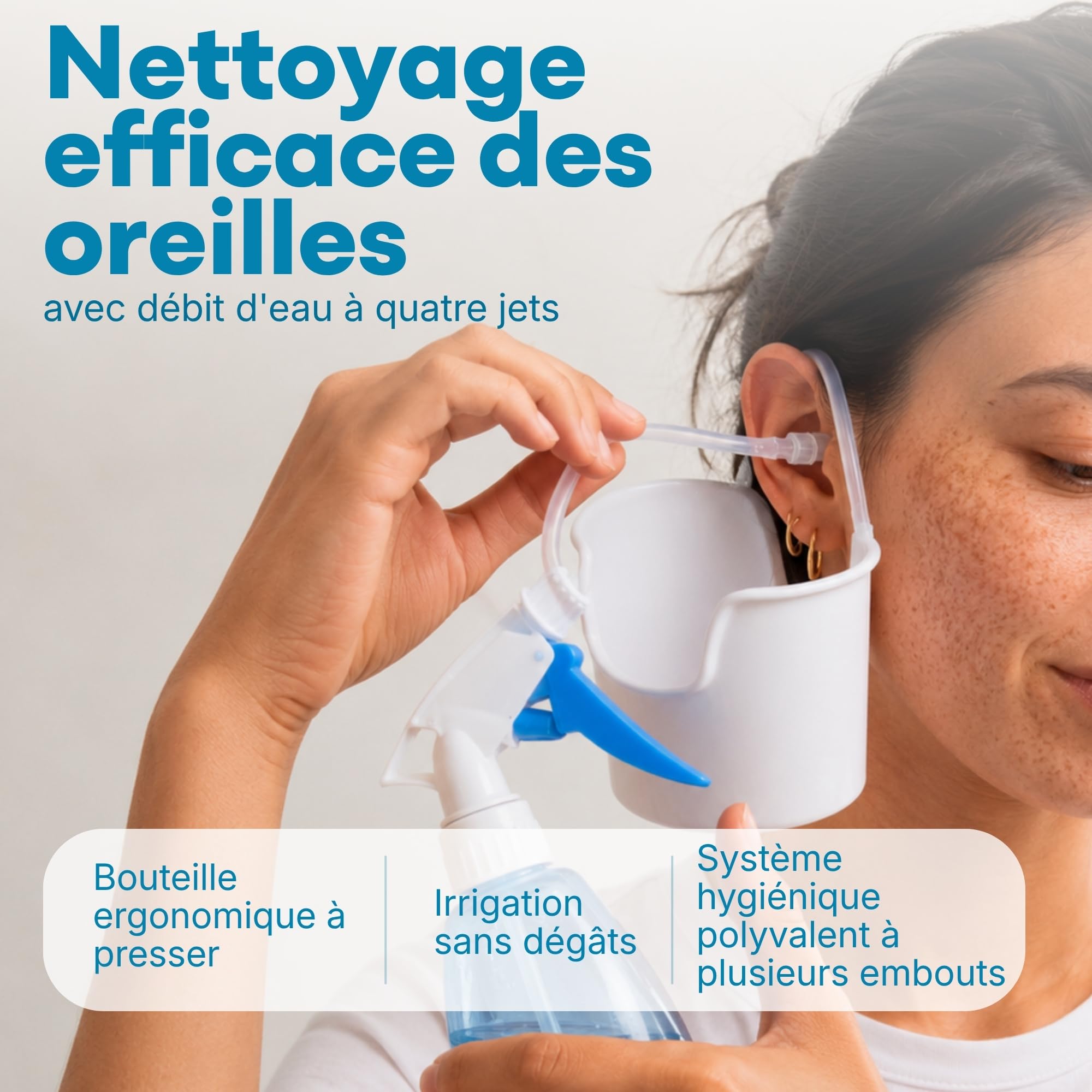 Medi Grade Kit Nettoyeur Oreille 300ml - Kit Voyage - Vaporisateur à Pompe et Seringue pour un Nettoyage Oreille - Cérumen et Cire d’Oreille en Toute Sécurité