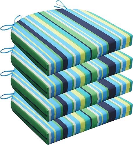 Miniatura 8 de Wellsin Cojines para sillas de exterior para muebles de patio  Juego de 4 cojines para sillas de patio  Cojines de asiento cuadrados impermeables