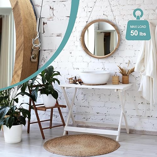 Miniatura 9 de 2 cables para colgar cuadros, kit de alambre ajustable de 6.6 pies, alambre de acero inoxidable para colgar imágenes, espejos, cables sin