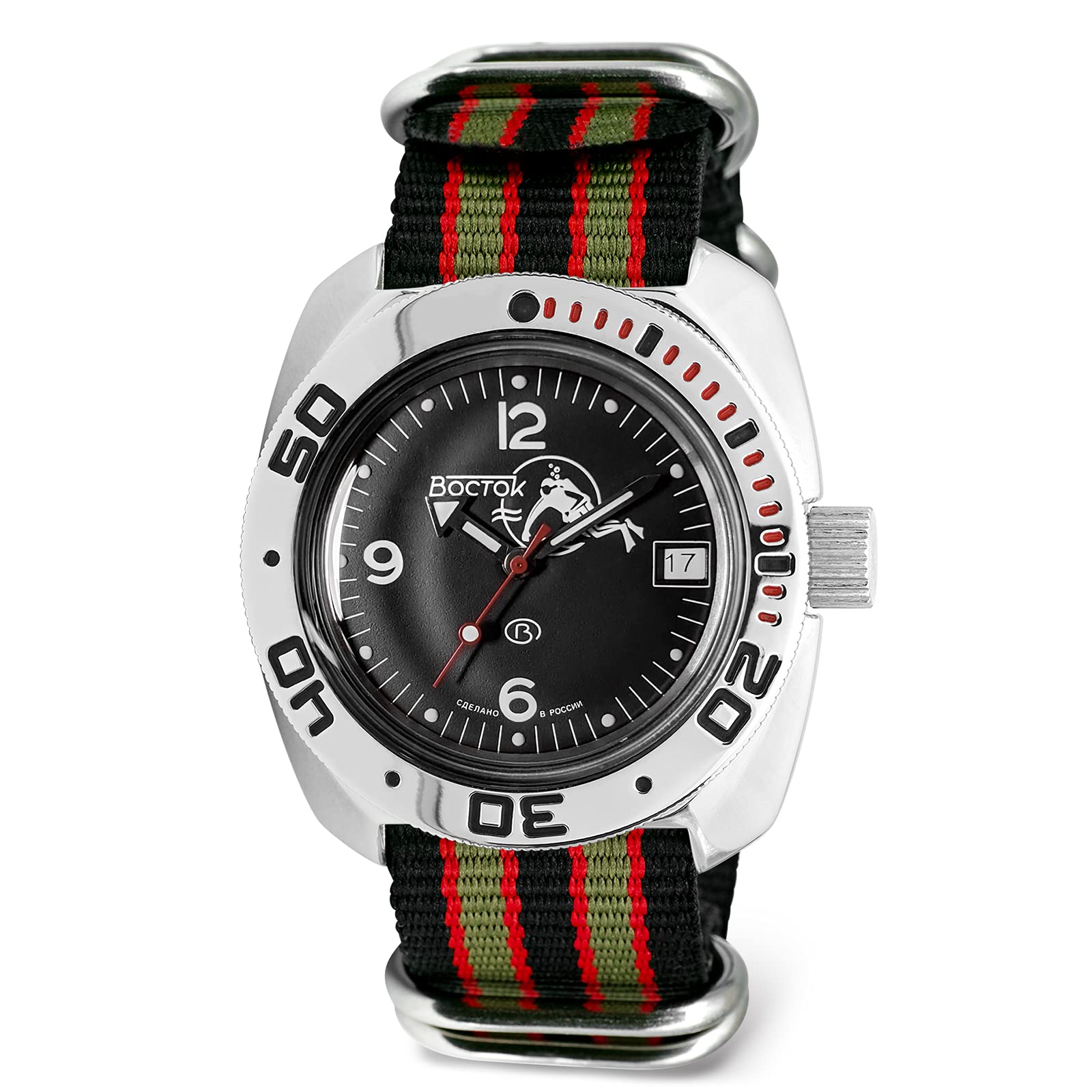 Vostok | Scuba Dude Amphibian Automatic Self-Winding Russian Diver Wrist Watch | WR 200 m | Amphibia 710634 |Fashion | Business | Casual Men's Watches