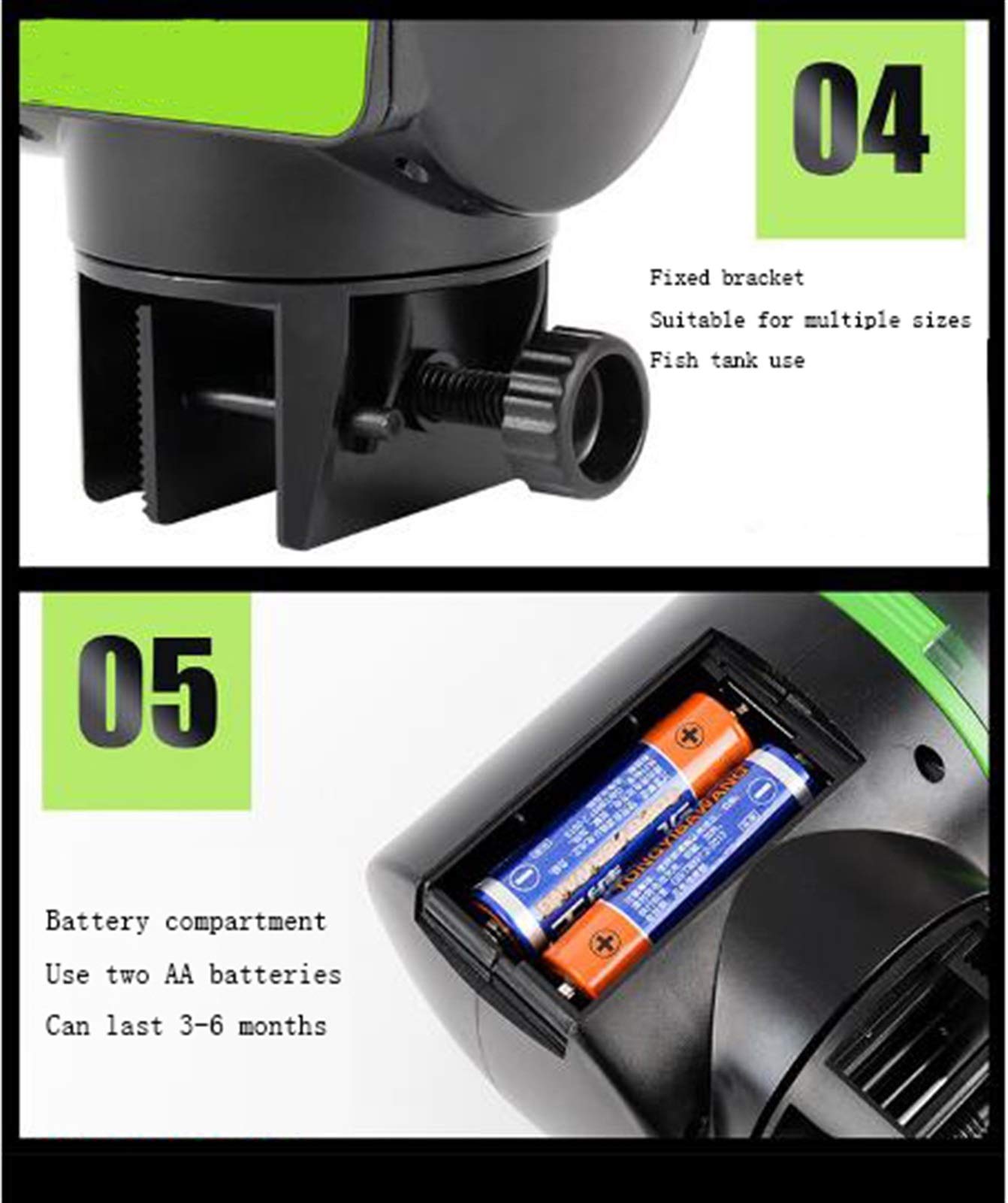 Distributori Automatici di Cibo for Alimentatore Automatico for Pesci capacità Serbatoio for Pesci Temporizzazione Intelligente Alimentatore Automatico Acquario con Schermo Elettrico