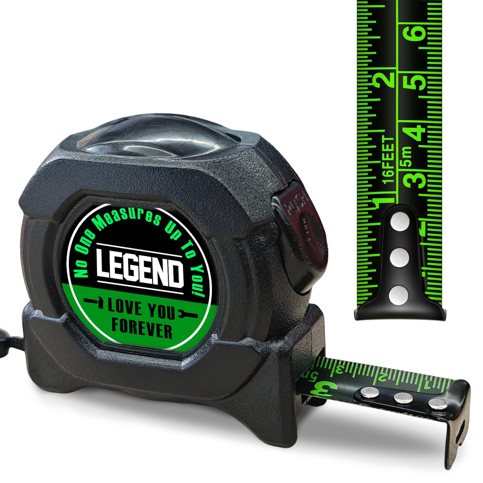 Tape Measure Gifts for Men, Legend Birthday Gifts for Him, Funny Mens Presents for Dad Fathers Grandad Husband, Unique Personalised Gift for Christmas Birthday Anniversary, 5M/16FT Black