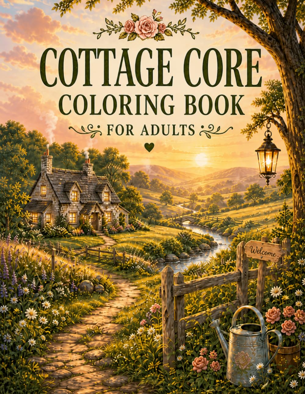 Cottagecore Coloring Book For Adults: Stress Relieving Cottagecore Scenes for Women | Spring Gardens, Cozy Retreats & Slow Living Pages for Calm, Relaxation & Anxiety Relief