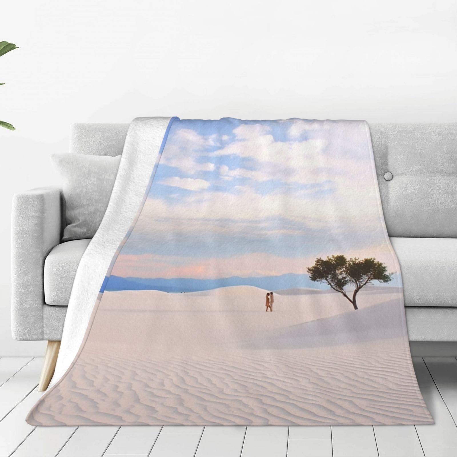 Couverture flanelle paysage romantique pour réchauffer vos soirées cocooning au salon