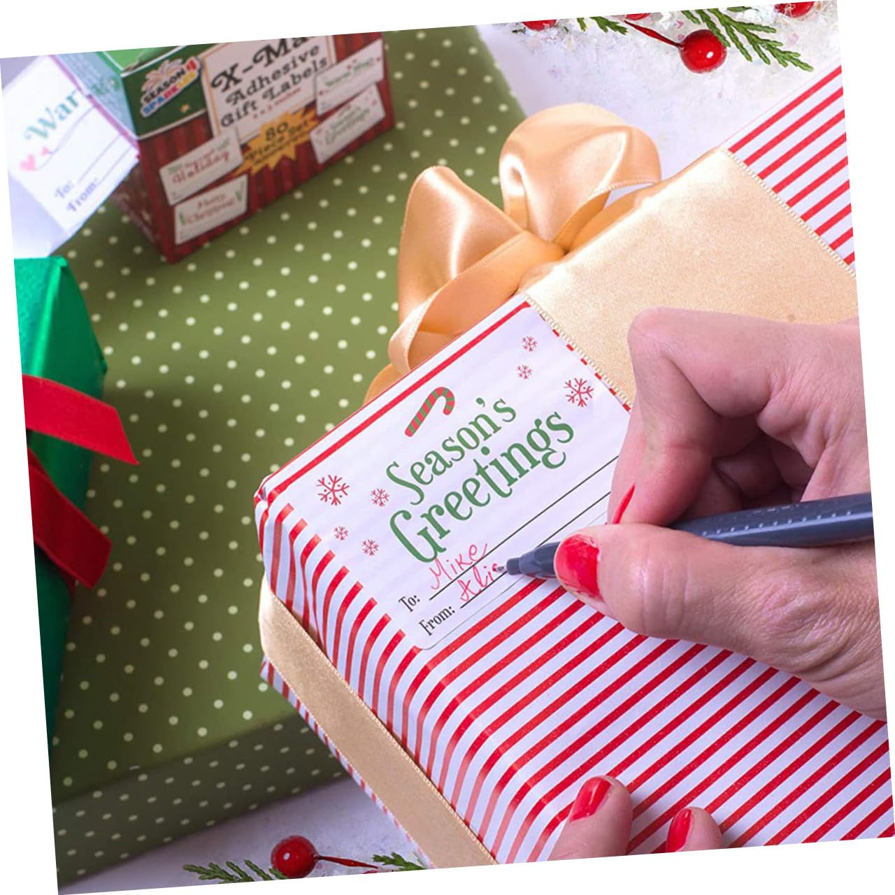 SHINEOFI 2 Set Adesivi Natalizi Etichette Adesivi Da Imballaggio Per Buste Di Ringraziamento Per Sacchetti Di Caramelle Di Natale Per Buste Di Biglietti Di 2 * 2