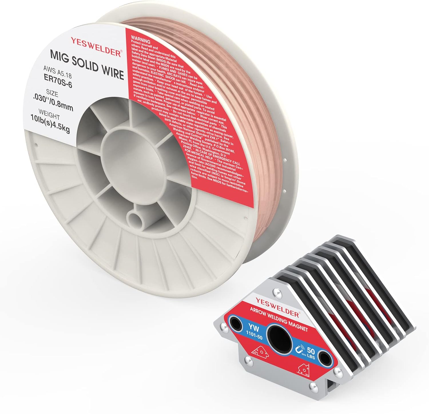 ER70S-6 .030'' 10LB MIG Wire & 4 * 50LB Welding Magnets Welding Accessories