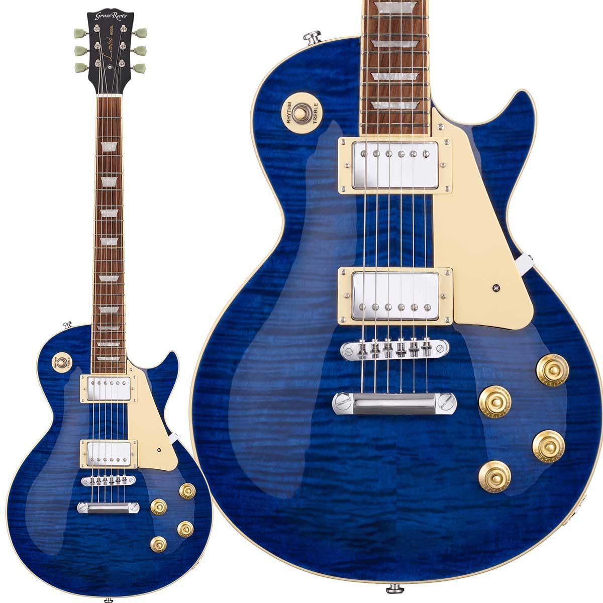 Amazon | GrassRoots G-LP-60S See Thru Blue エレキギター グラス