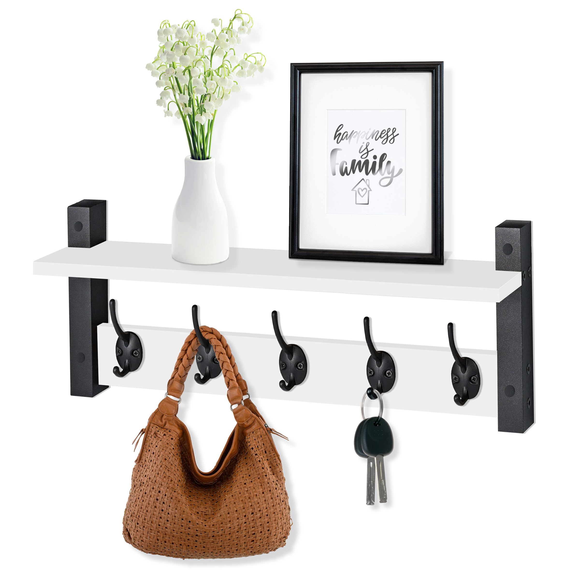 Amazon.com: Sorbus Coat Rack Wall Mount with Shelf (White, 24 Inch