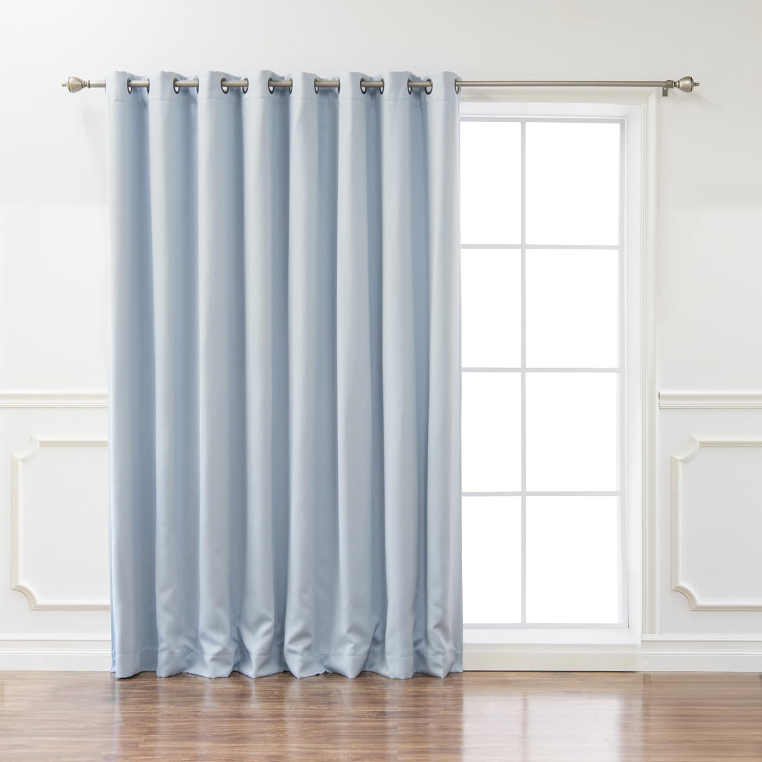 Best Home Fashion Premium Wide Width Thermal Insulated Blackout Curtain - Antique Bronze Grommet Top - Navy - 100" W x 84" L - (1 Panel)