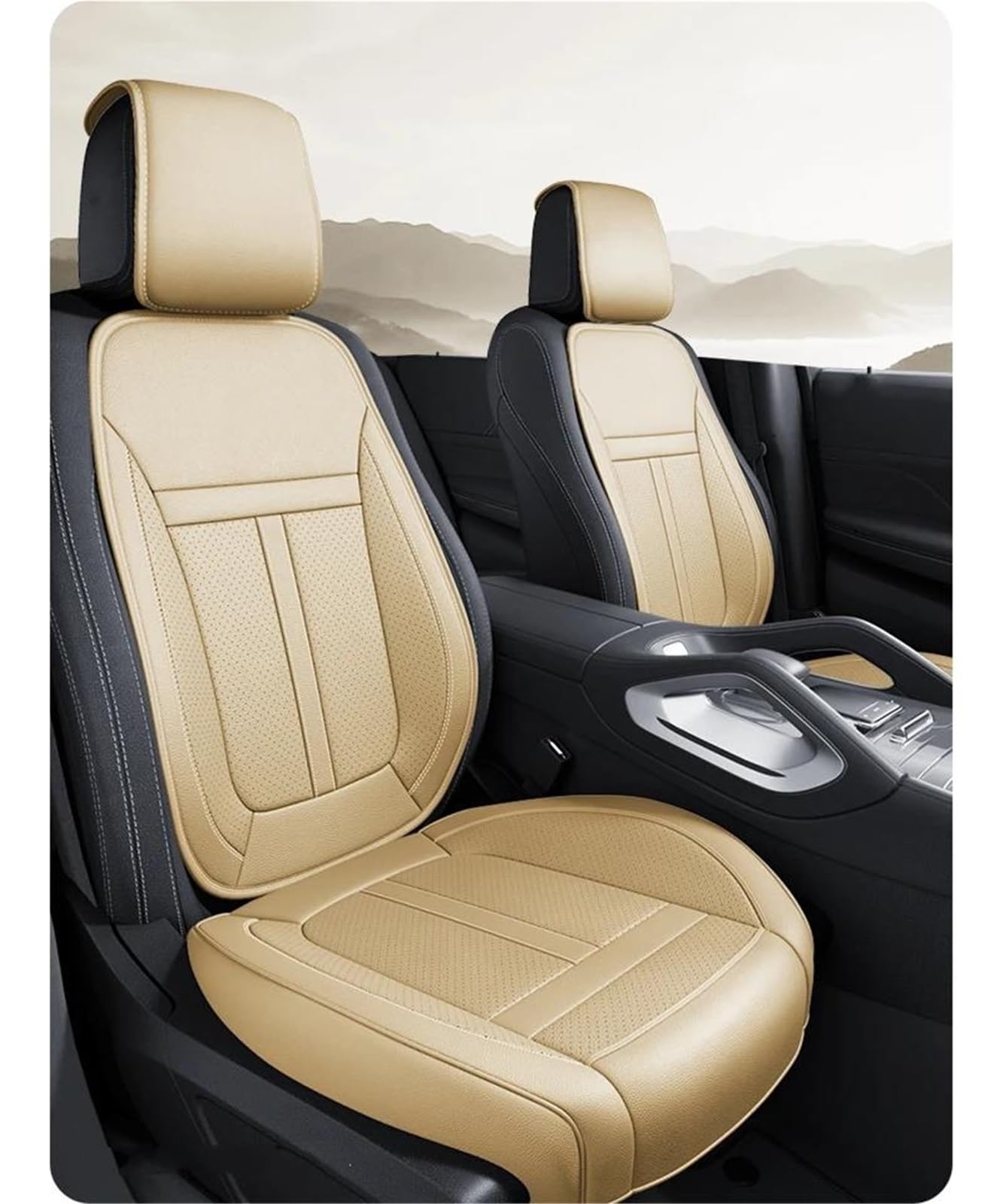 Housses siège voiture beige protection intégrale conducteur auto
