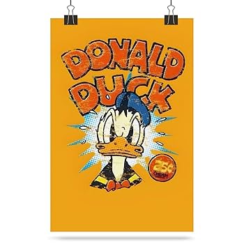 ドナルドダック アート作品 ドニードナルドダックのキャンバス絵画,たくさんのコインのお金