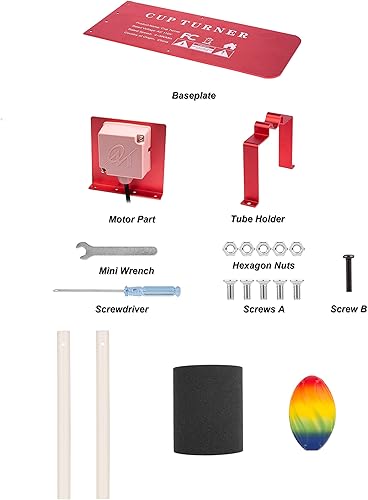 Miniatura 3 de Kit completo de girador de tazas con girador de vaso, resina epoxi, tinte de resina epoxi líquida, polvo de purpurina, vaso de acero inoxidable